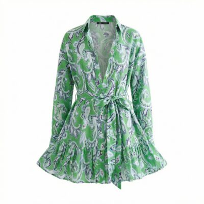 Green flower dress